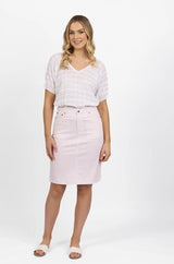 Vassalli Pink Gingham Skirt 372AV