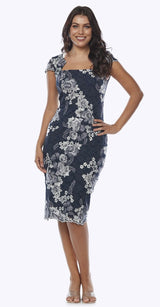 Ink/Ivory Fitted Dress JH0441