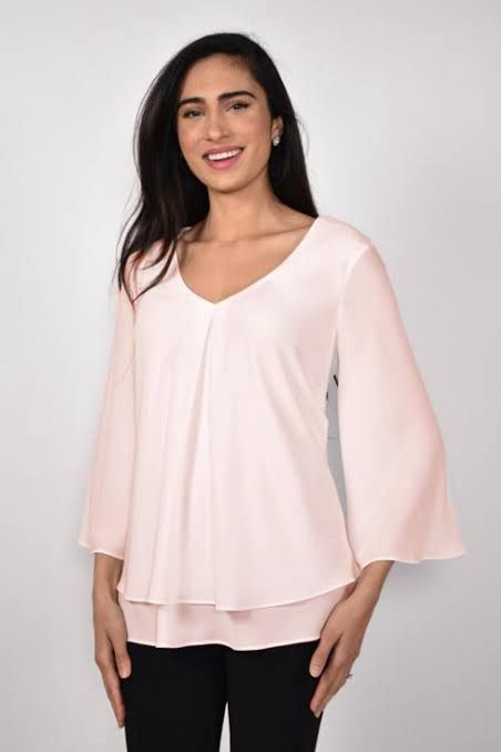 Frank Lyman Blush Open Sleeve Top