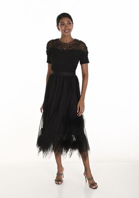 Frank Lyman Black Tulle Skirt 259743