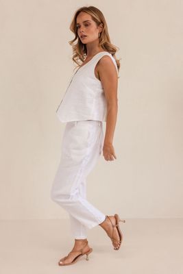 Kaleido 7/8 Linen Lace Side Pant