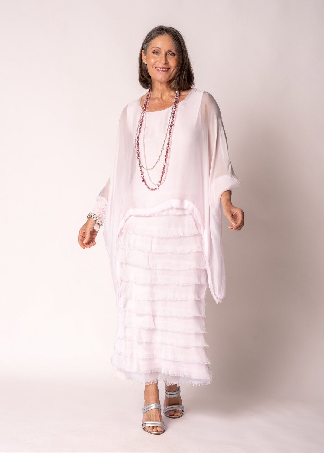 Imagine Modena Pink Netty Silk Dress