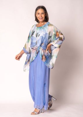 Imagine Olivine Jeans Blue Silk Top