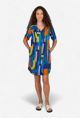 Kaleido Linen/Tencil Abstract Shirtmaker K191A