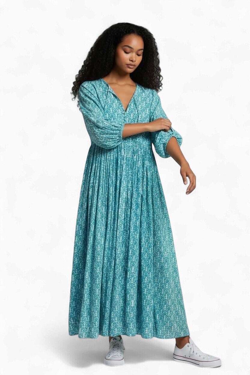 Chuckles & Boo Teal Breeze Dress