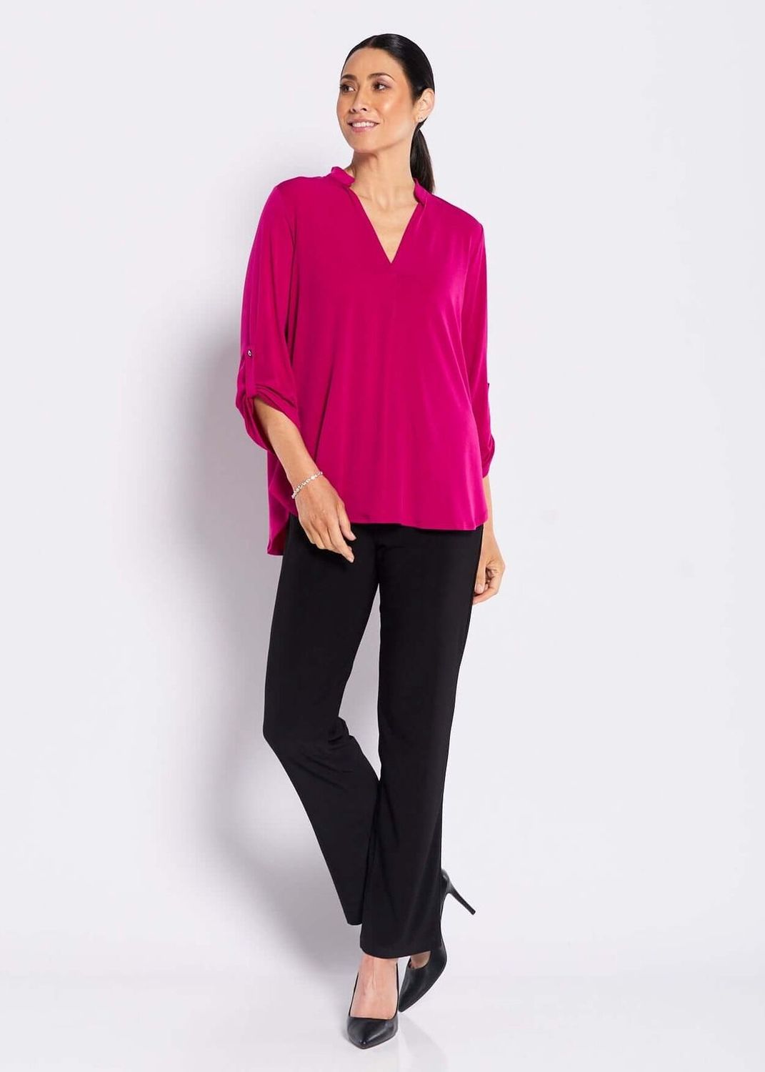 Philosophy Nehru Fushia Tunic