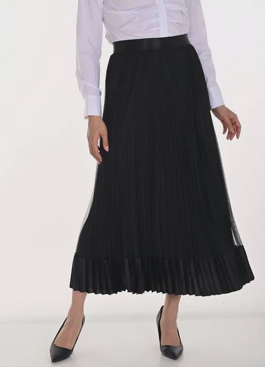 Frank Lyman Black Pleated Skirt 254894