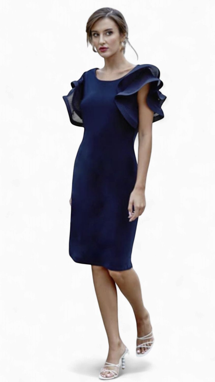 Frank Lyman Midnight Fluted Sleeve Dress 238001
