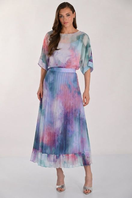 Frank Lyman Aqua/Lilac Chiffon Skirt