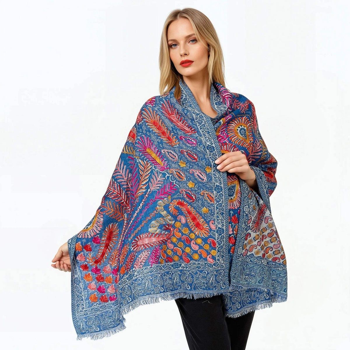 Claire P Ocean Wool Shawl