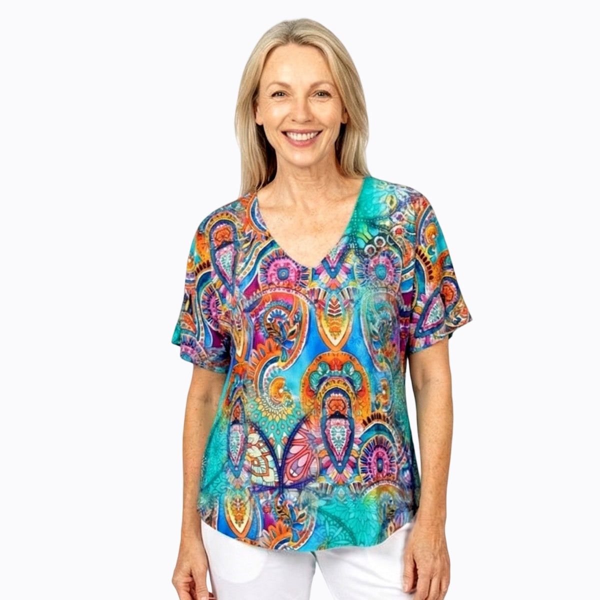 Claire P Mosaic Modal Top