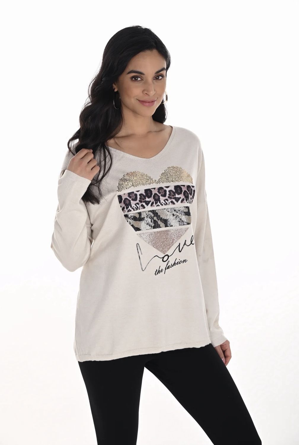 Frank Lyman Ivory Heart Knit 254931