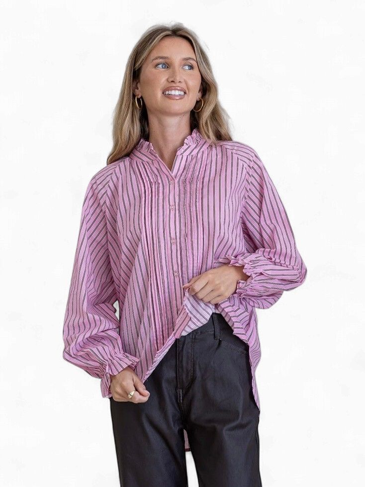 Joop & Gypsy Stripe Shirt Pink/Chocolate