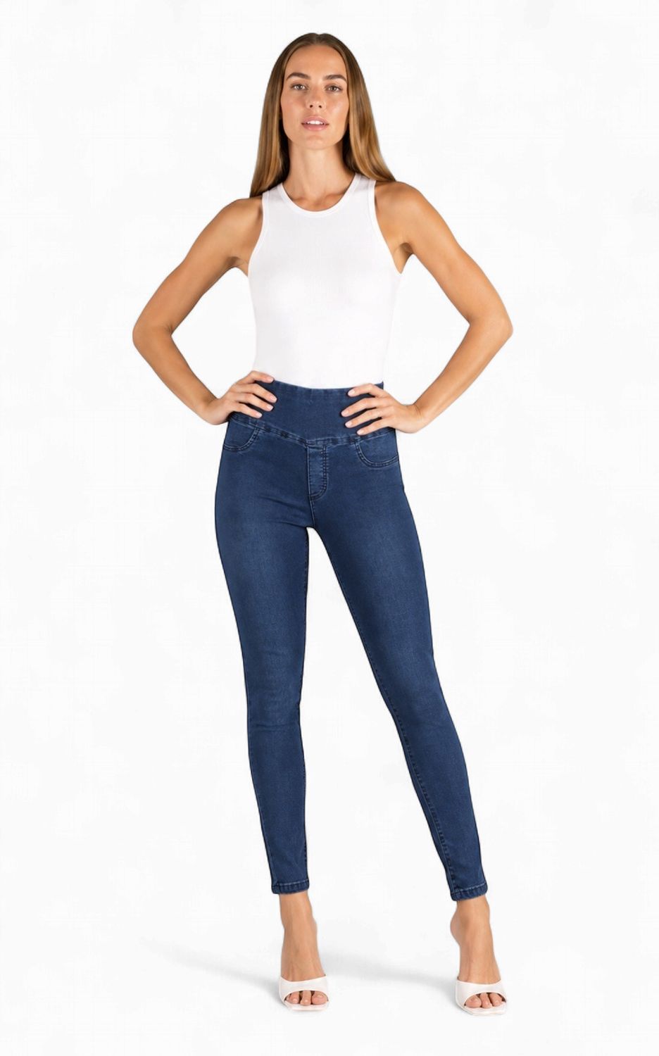 Wakee Dark Denim High Rise Pull Up Jeans 3055