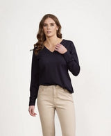 Vassalli V- Neck Long Sleeve Top 4473