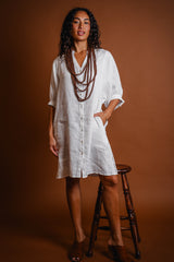 Coconinya Ida White Linen Dress