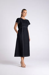 Two T's Marty Black Midi Dress