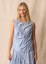 Neris Blue Check Top