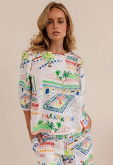 Kaleido Marrakesh Sleeve Top K70