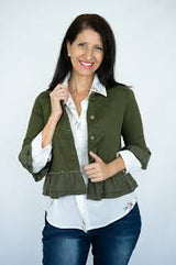 Jolie Olive Frill Jacket
