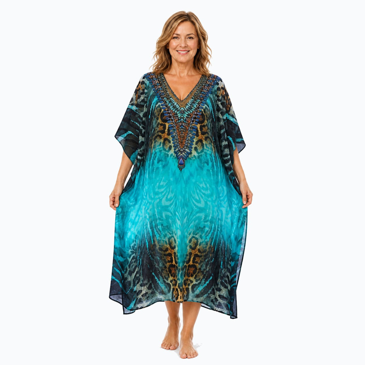 Claire P Jungle Long Kaftan