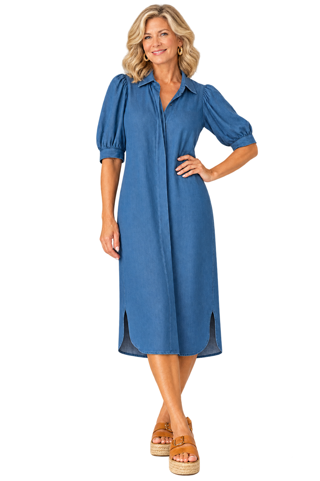Coconinya Cotton Denim Adi Midi Dress