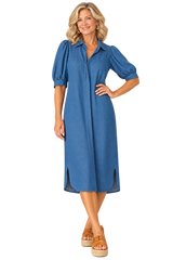 Coconinya Cotton Denim Adi Midi Dress