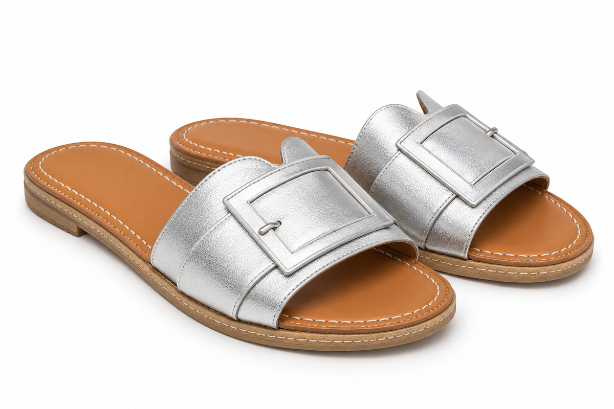 Holiday Leather Metallic Slide