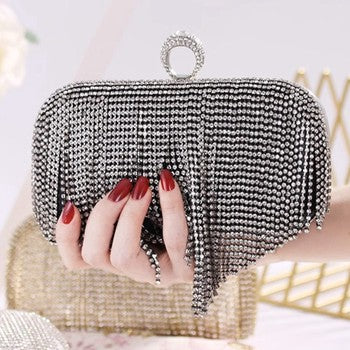 Vera May Black Diana Evening Bag